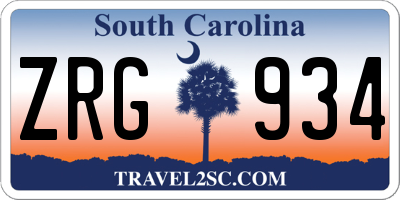 SC license plate ZRG934