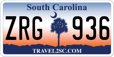 SC license plate ZRG936
