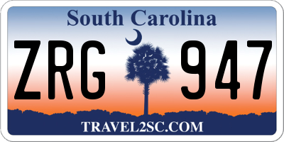 SC license plate ZRG947