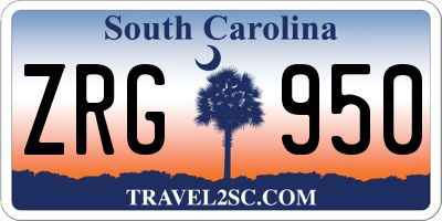 SC license plate ZRG950