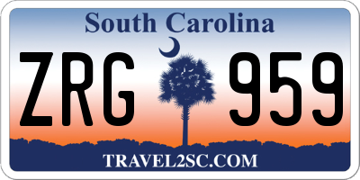 SC license plate ZRG959