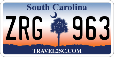 SC license plate ZRG963