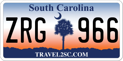 SC license plate ZRG966