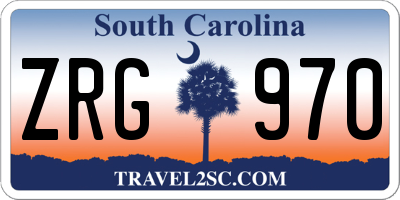 SC license plate ZRG970