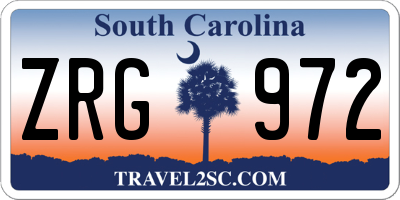 SC license plate ZRG972