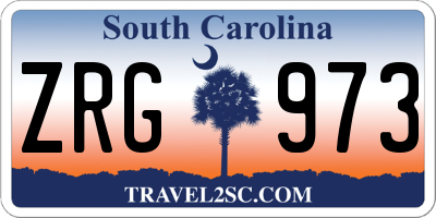 SC license plate ZRG973