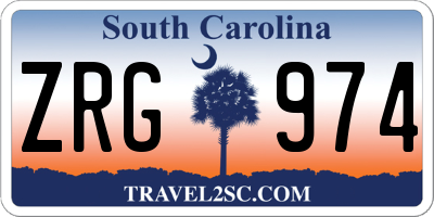 SC license plate ZRG974