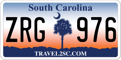SC license plate ZRG976