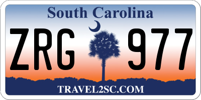 SC license plate ZRG977