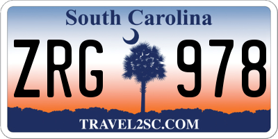 SC license plate ZRG978