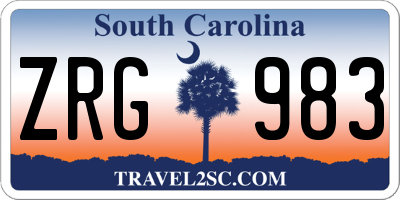 SC license plate ZRG983