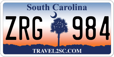 SC license plate ZRG984