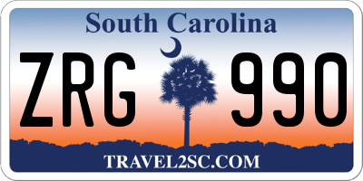 SC license plate ZRG990