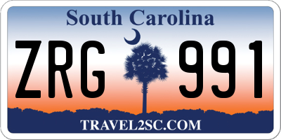 SC license plate ZRG991