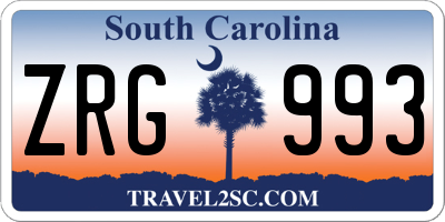 SC license plate ZRG993