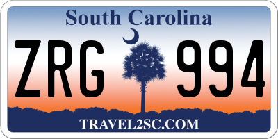 SC license plate ZRG994