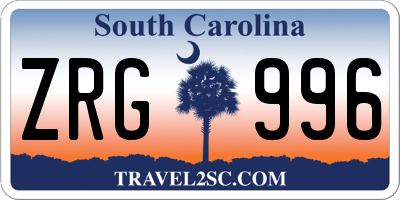 SC license plate ZRG996