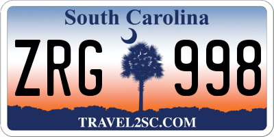 SC license plate ZRG998