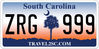 SC license plate ZRG999