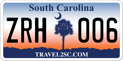 SC license plate ZRH006