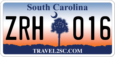 SC license plate ZRH016