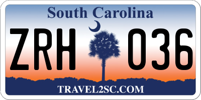 SC license plate ZRH036