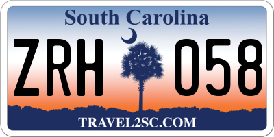 SC license plate ZRH058