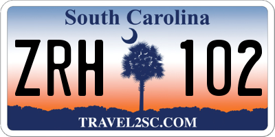 SC license plate ZRH102