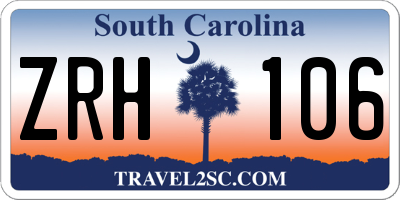 SC license plate ZRH106