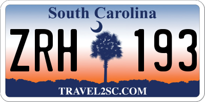 SC license plate ZRH193