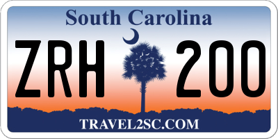 SC license plate ZRH200