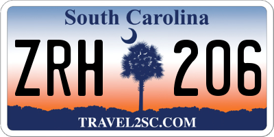 SC license plate ZRH206