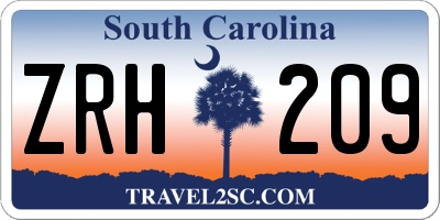 SC license plate ZRH209
