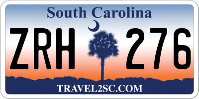 SC license plate ZRH276