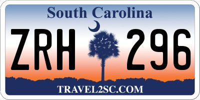 SC license plate ZRH296