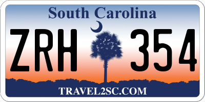 SC license plate ZRH354
