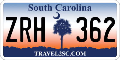 SC license plate ZRH362