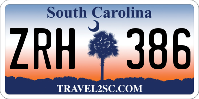 SC license plate ZRH386