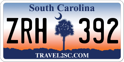 SC license plate ZRH392