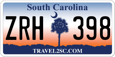 SC license plate ZRH398