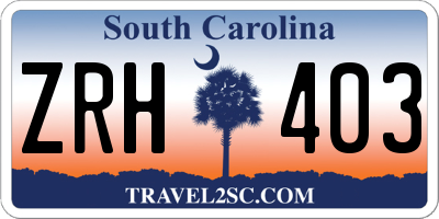 SC license plate ZRH403