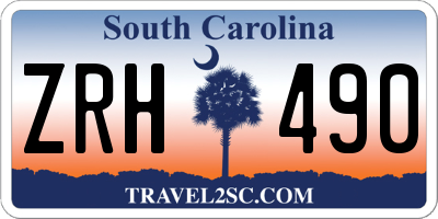 SC license plate ZRH490