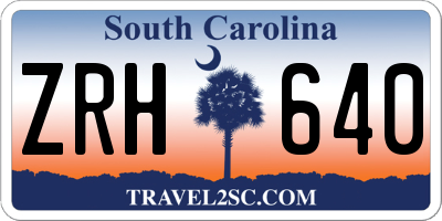 SC license plate ZRH640