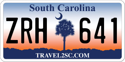 SC license plate ZRH641