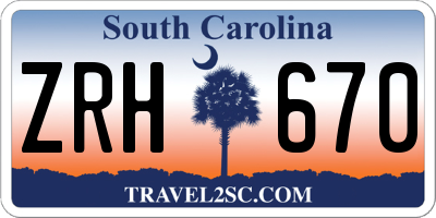 SC license plate ZRH670