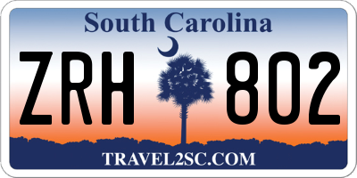 SC license plate ZRH802