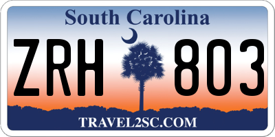 SC license plate ZRH803