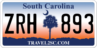 SC license plate ZRH893