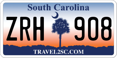 SC license plate ZRH908