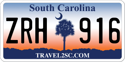 SC license plate ZRH916